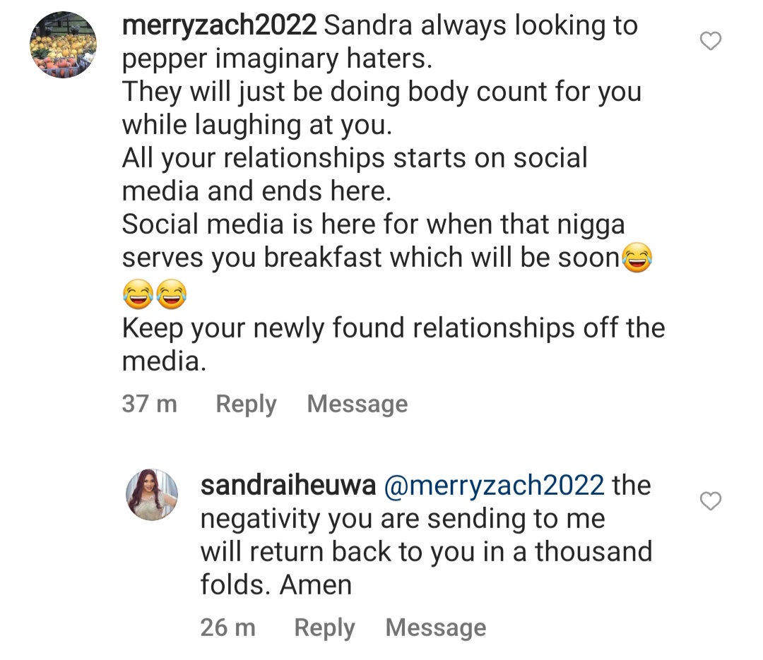 Sandra Iheuwa slams critics of her new relationship